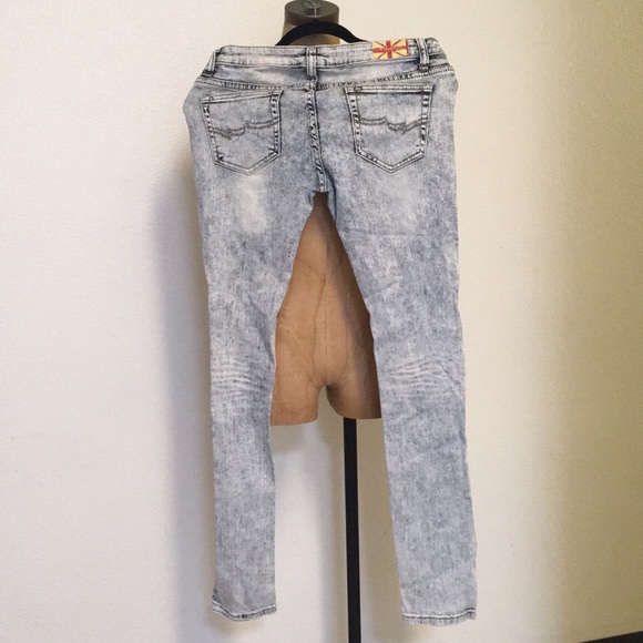 Stretchy Jean wash distressed skinny jeans - Picture 6 of 6
